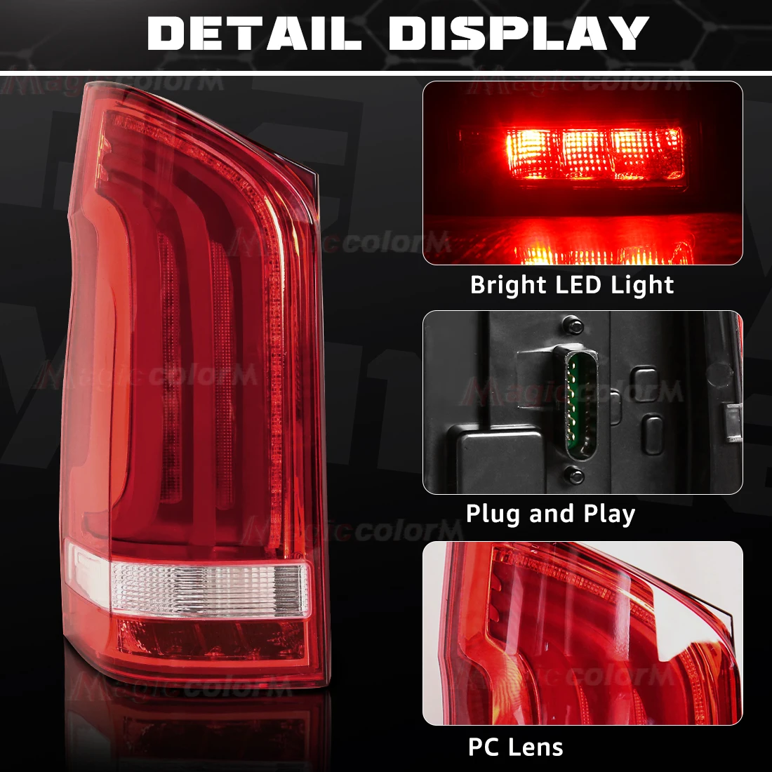 Lâmpada traseira led para benz vito w447 v-class v220d v250 2014 2015-2020 luzes traseiras de freio traseiro luz de sinal de volta de condução a 4478200664