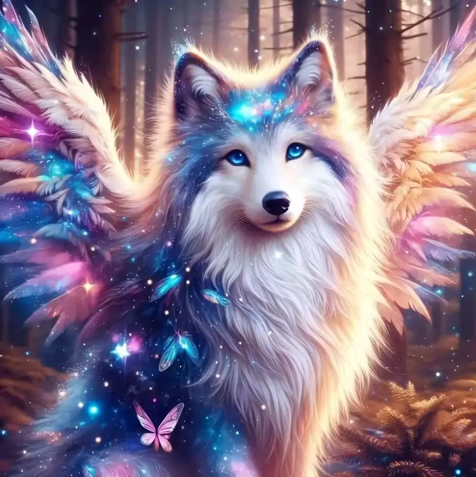 GATYZTORY Diamond Painting Wing Wolf  5D DIY Cross Stitch Mosaic Embroidery Aniaml Home Decoration Picture Of Rhinestones