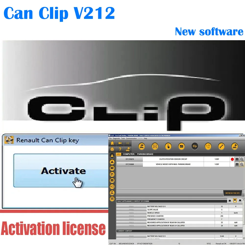 

2023 Hot Can Clip V212 For Renault repair Diagnostic Interface+Reprog V191+Pin Extractor V2+Dialogys V4.72 Sent by email/U Disk