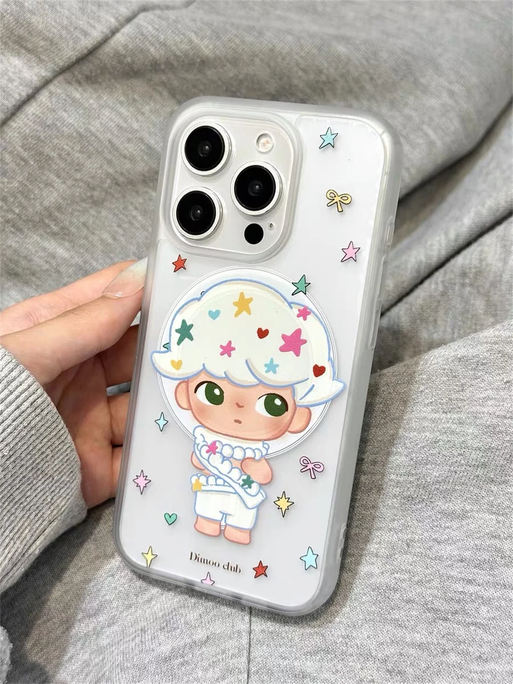 New Star Cartoon Magnetic Stand Phone Case for iPhone 16 15 14 13 Pro Max Cover Luxury Stylish Shockproof Lovely Anti-fall Cover