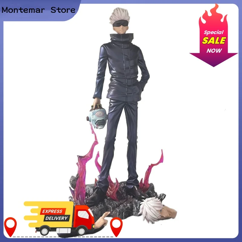 

Фигурки аниме Jujutsu Kaisen Satoru Gojo, фигурка 2 головы, 2 руки, фигурка, коллекция статуй, украшение, модель, рождественские подарки