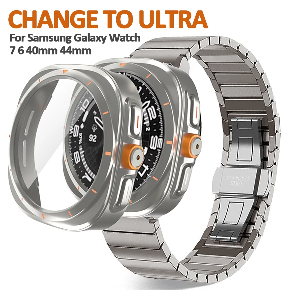 

No Gaps Stainless Steel Metal Bracelet for Samsung Galaxy 7 6 44mm 40mm Change To Galaxy Ultra Men Band for GALAXY WATCH 7 Strap