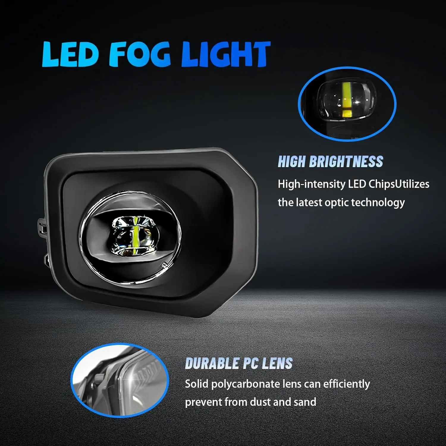 LED Fog Lights for Toyota Tacoma 2016-2023 (Fits SR,SR5 Model Only) Front Bumper Driving Fog Assembly Wiring Harness & Switch
