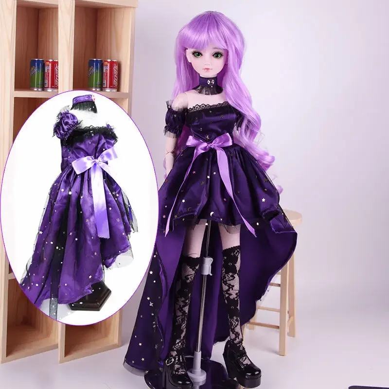 Conjunto de ropa de vestir de juguete hecha a mano de 60cm para colección de accesorios de muñeca BJD de 1/3 y 23 pulgadas