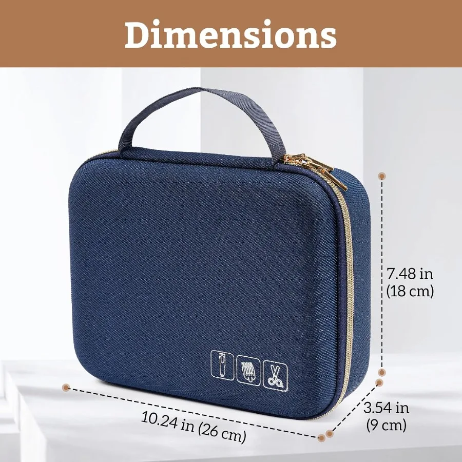 Custodia da viaggio durevole per tagliacapelli e tagliacapelli: borsa portaoggetti portatile per kit di toelettatura con scomparti regolabili