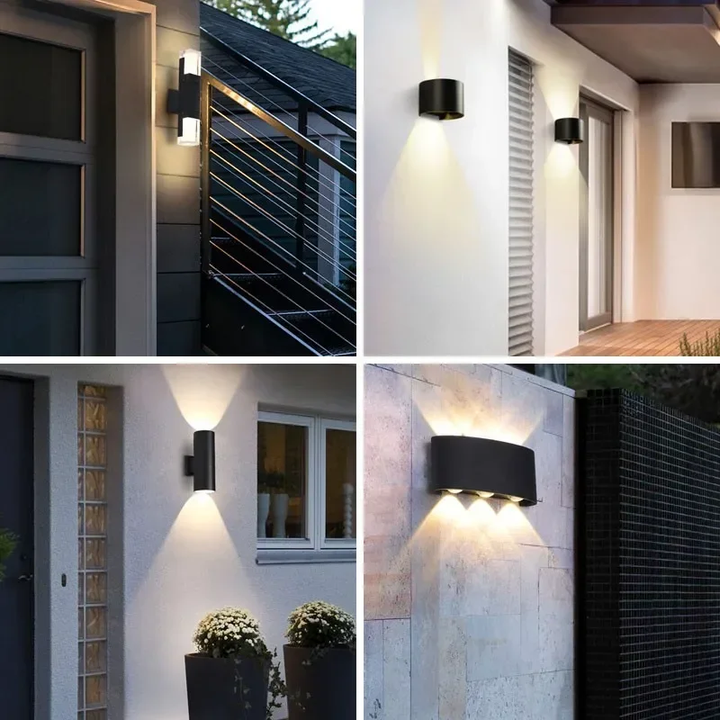 7W Led Outdoor Wall Lamp IP67 ASWAY Surface Mounted Outdoor Cube Led Wall Light,Aluminum White/Black Up and Down Wall LampY-D127