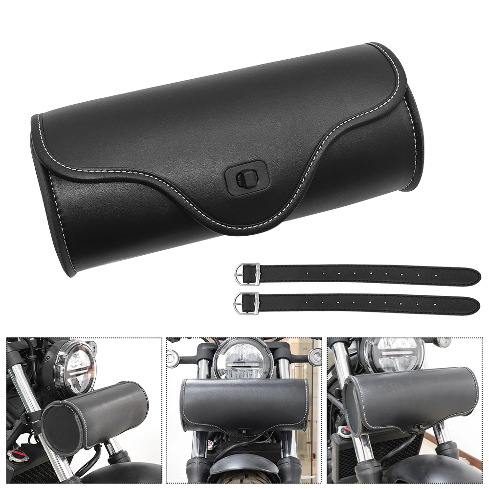 Motorcycle Tool Fork Bag Universal Saddlebag Front Fork Handlebar Sissybar Storage Pouch Roll Bags For Dyna Wide Glide FXDWG