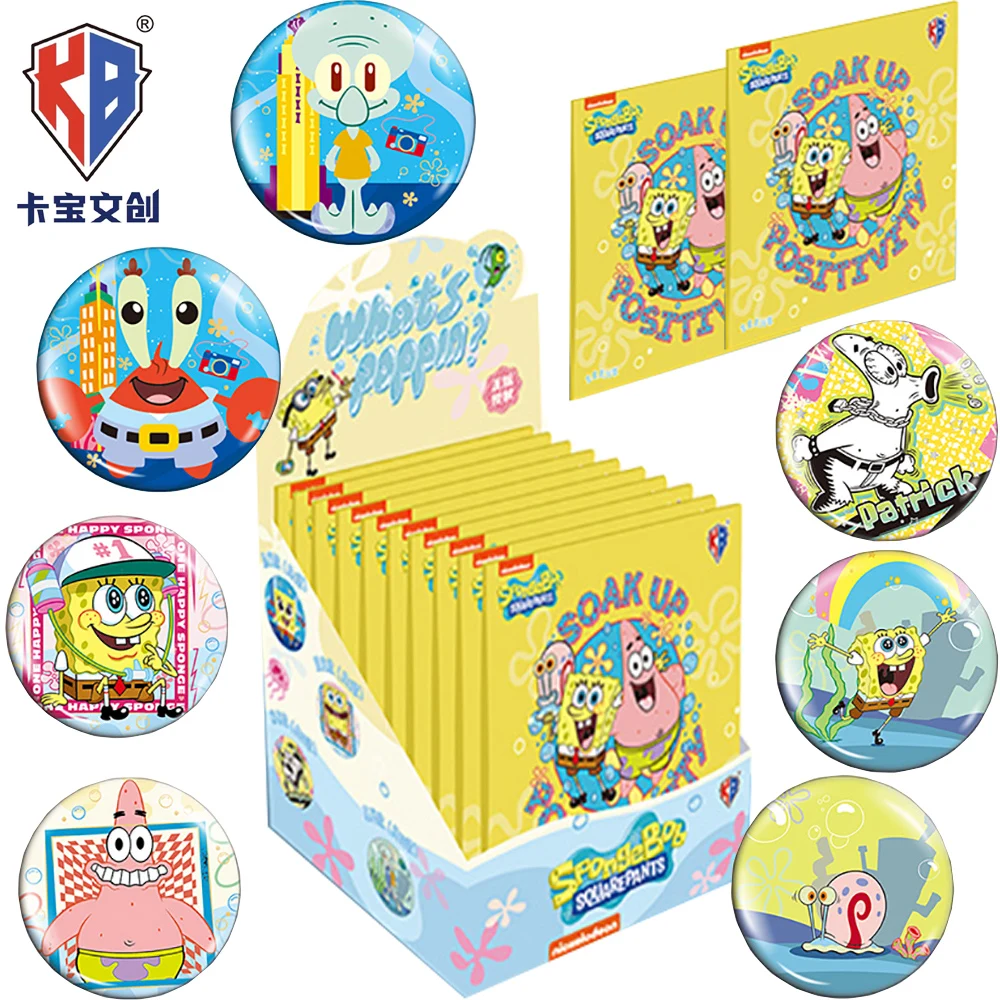 

New Genuine Kabao Classic Anime SpongeBob SquarePants Peripheral Character Badge Cartoon Brooches for Backpack Accessories Gifts