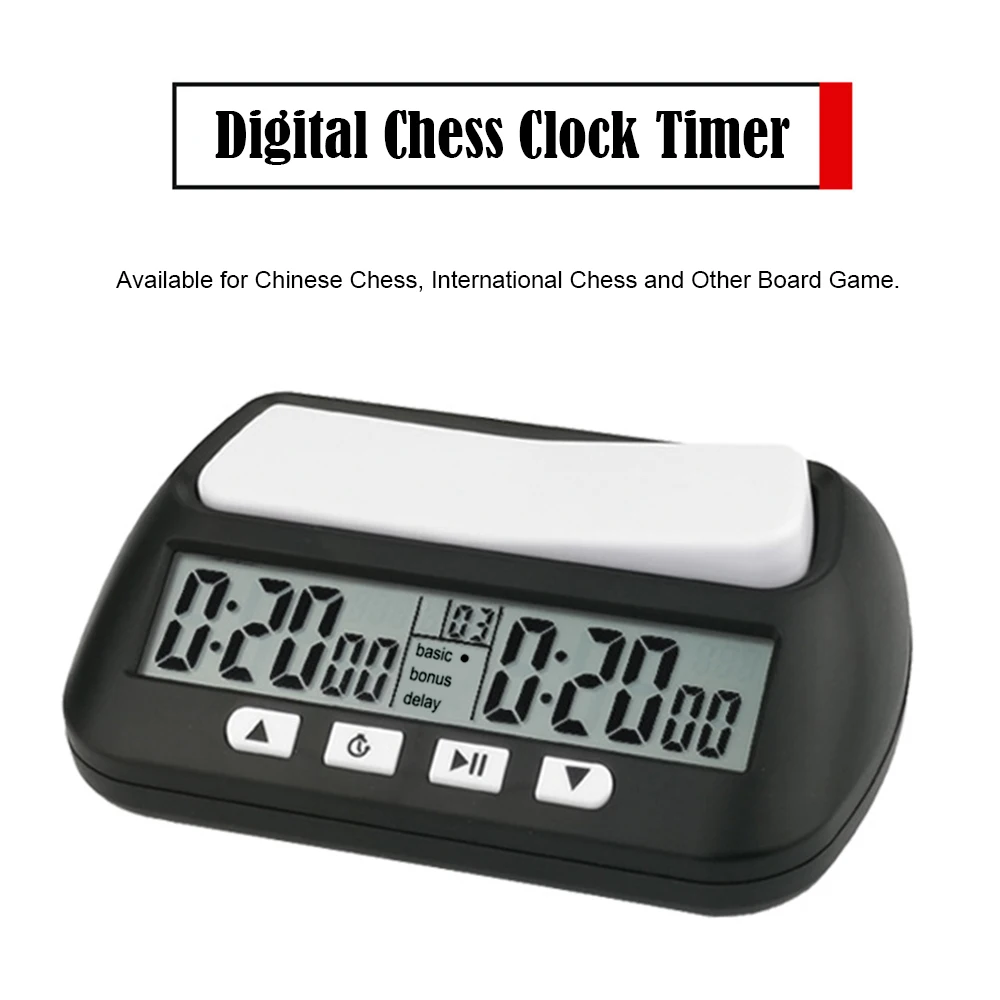 3-in-1 Multipurpose Portable Professional Chess Clock Digital Chess Timer Game Timer Black