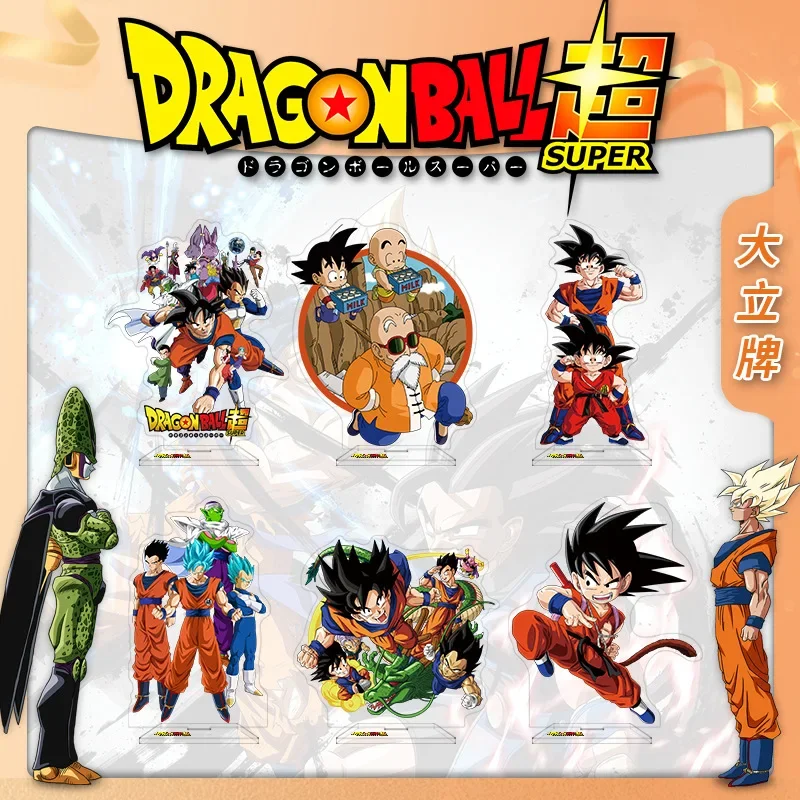 Anime Dragon Ball Goku Acryl Staande Bord Cartoon Super Saiyan Figuur Kaart Ornamenten Karakter Acryl Stand Model Decoratie