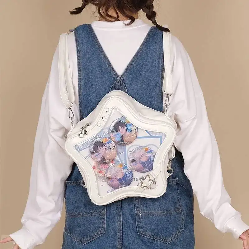 Bloom Haruku Star Sier Ita Backpack Women Lolita Transparent Shoulder Crossbody Bags Ladies Sweet Cute Y2k Backpacks