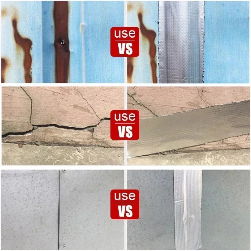 Strong Waterproof Tape Anti Leakage Aluminum Foil Adhesive Butyl Seal Tapes Temperature Resistant Water Proof Patch Crack Repair