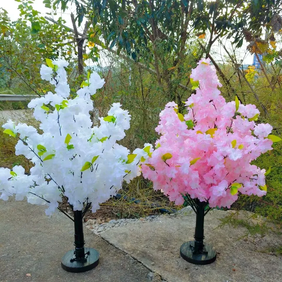 

New Artificial Cherry Flower Wishing Tree Simulation Plant Potting Landscaping Pendan For Holiday Party Wedding Home Decoration