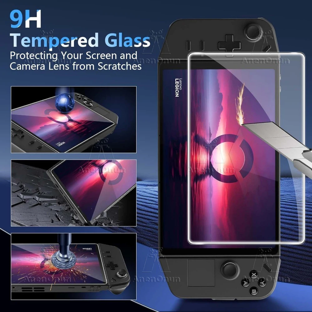 Legion Go Screen Protector Glass 9H Hardness Anti-Scratch Anti-Fingerprint Bubble-Free 2.5D Curved Edge HD Tempered Glass Film