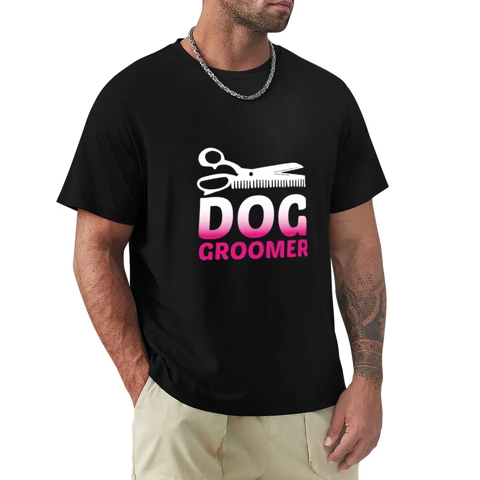 

dog groomer T-Shirt tops Short sleeve tee boys whites fruit of the loom mens t shirts