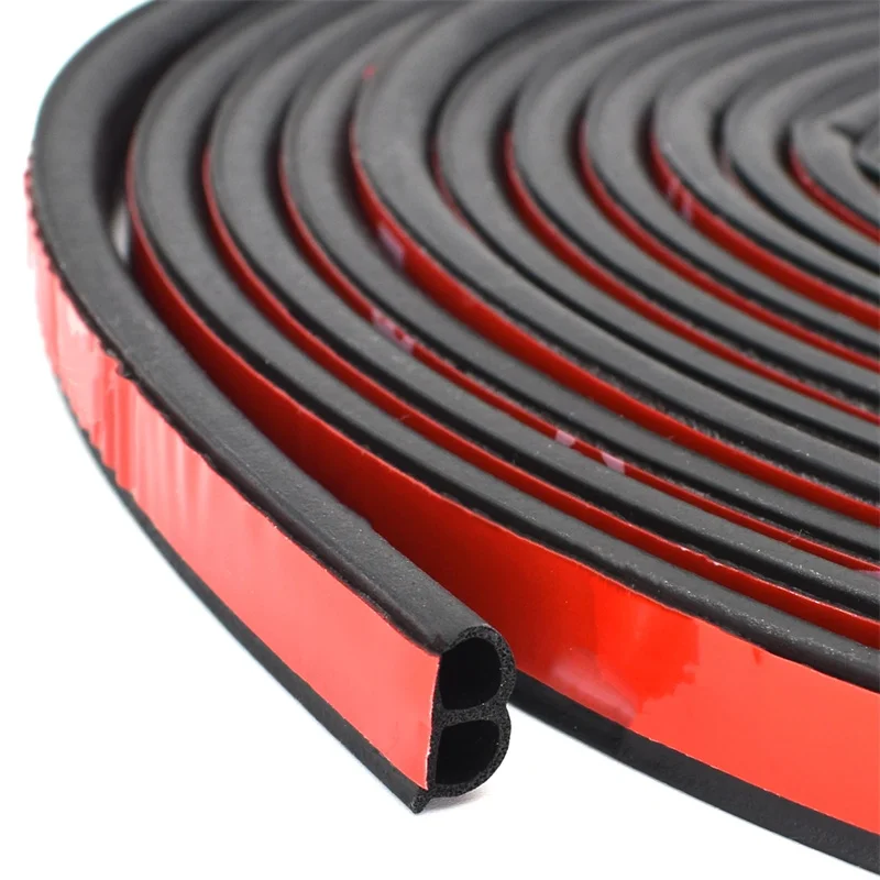 5 Meters Car Door Seal Strips Sticker B Shape Weatherstrip Rubber Seals Sound Insulation Trunk Hood Sealing Interior Accessories