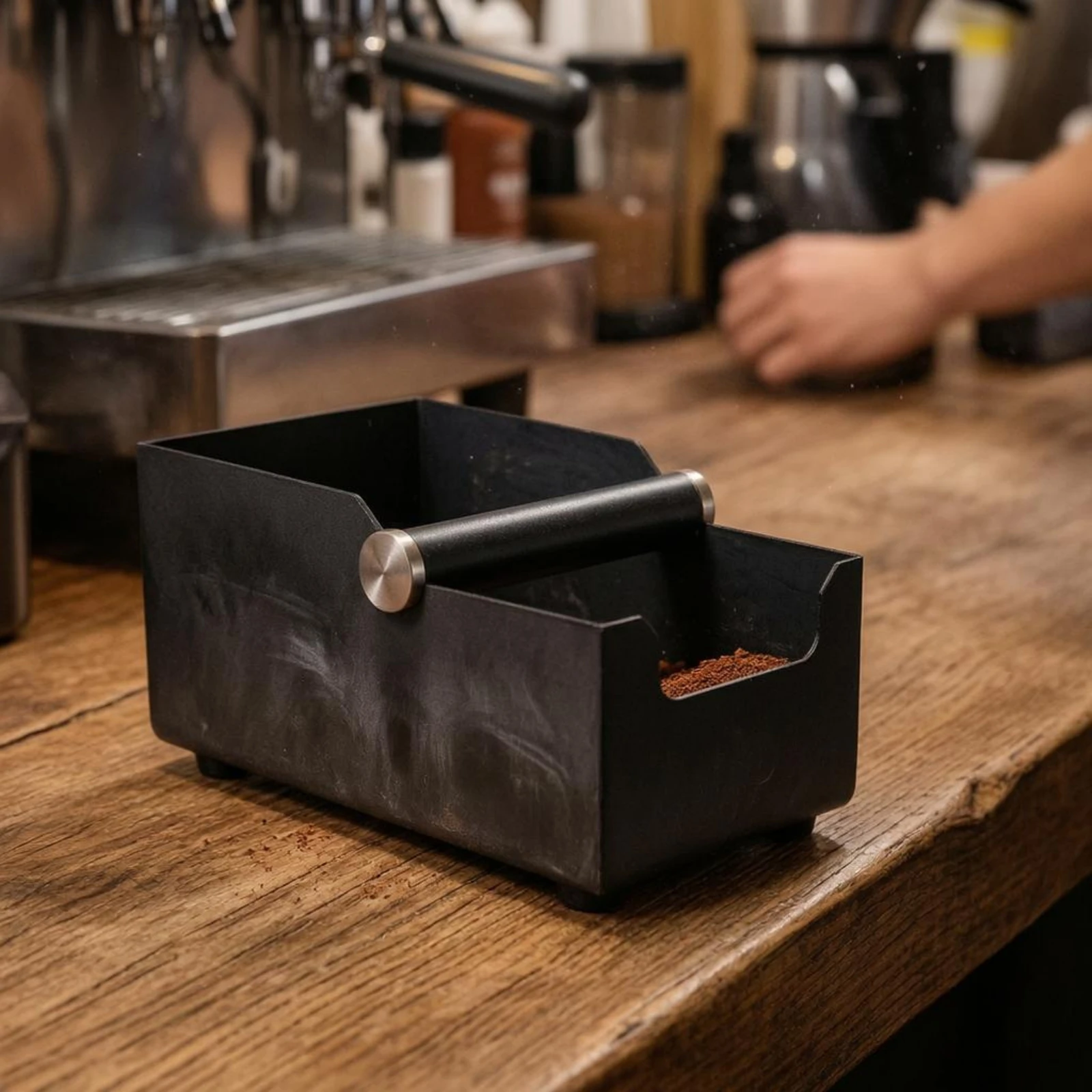 Square Knock Box Cutout Front  - Coffee Knock Box ulasan dan harga