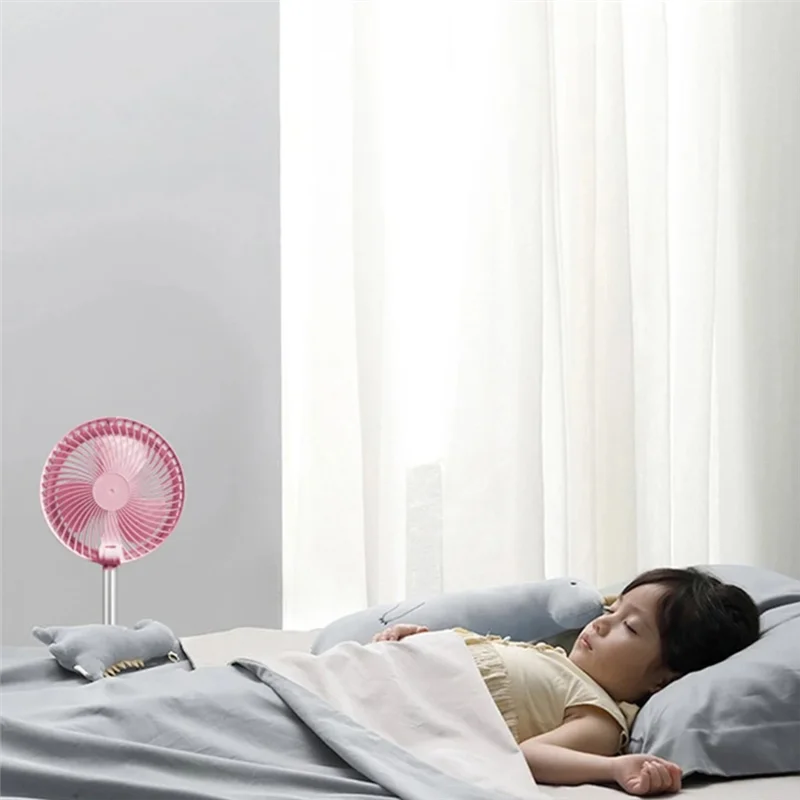 

B07B-Выдвижной Складной Электрический Вентилятор Бесшумный Перезаряжаемый Складной Вентилятор Smart Flip Для Спальни Белый