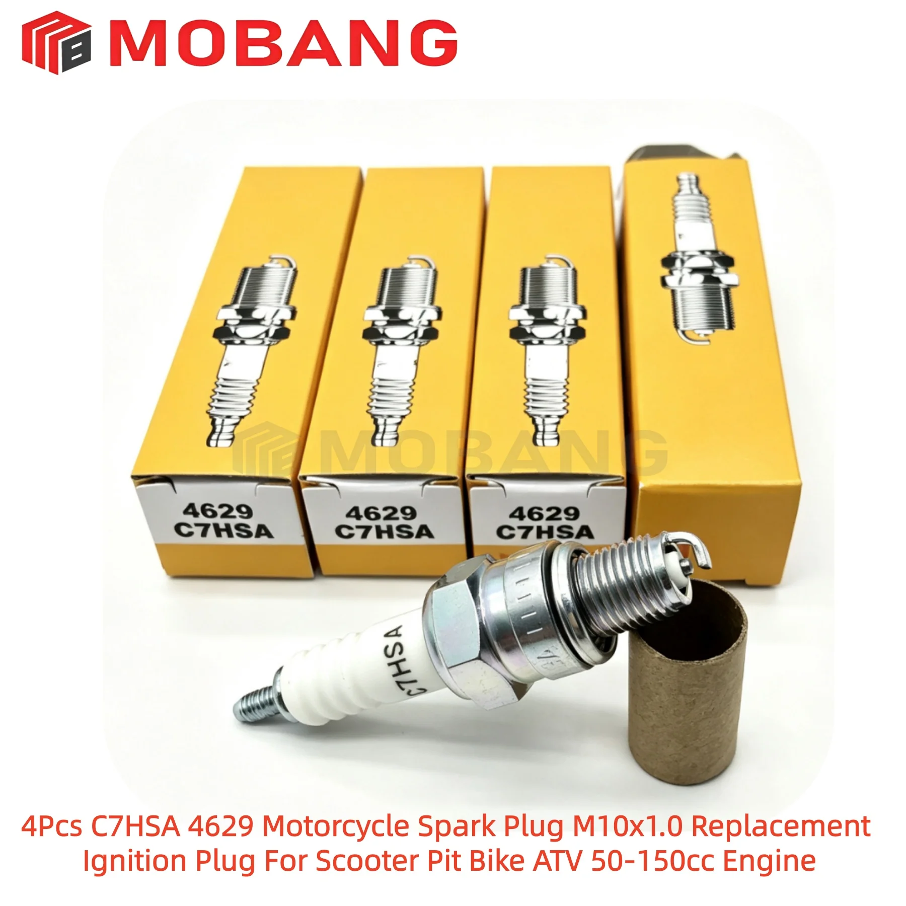 1/4/8PCS Motorcycle Spark Plug C7HSA 4629 Standard Ignition Plug For 50cc‑150cc Scooter Dirt Bike ATV Quad Replacement Part