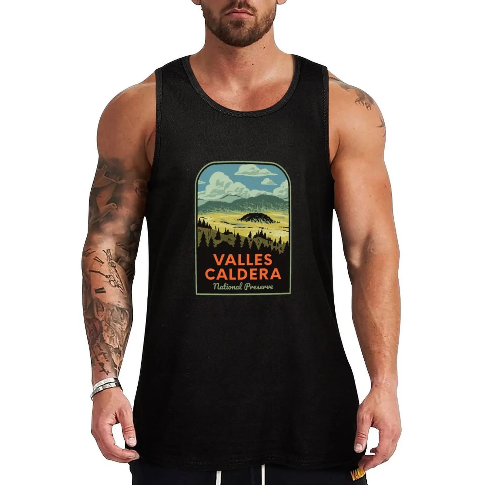 Valles Caldera National Preserve NM майка, мужская летняя одежда, 2025 г., топ для мужчин, тренажерный зал