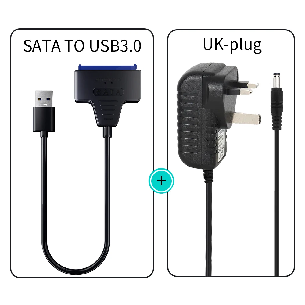 Usb 3.0 Naar Sata/Type-C Adapter Sata Kabel 2.5/3.5 Inch Ssd Hdd Sata Iii Harde Schijf Met 12V/2a Power Adapter