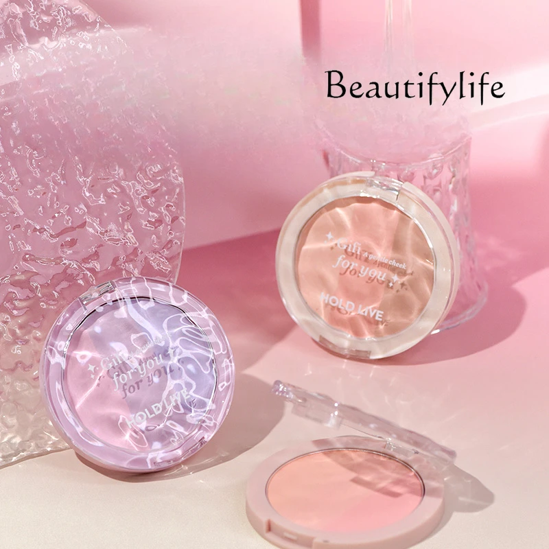 Light luxury natural gradual change blush plate three-color pearlescent matte brightening and repairing