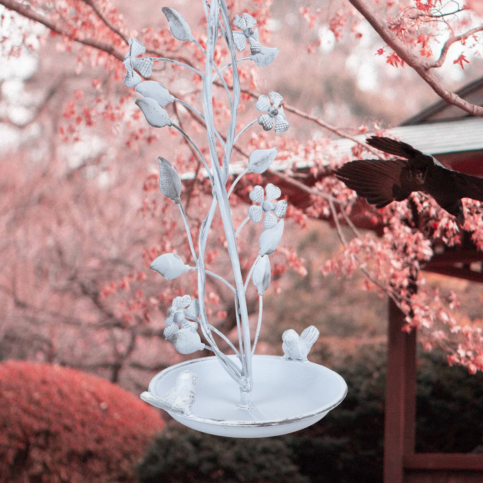 

Feeder Vintage Design Wrought Iron Outdoor Dispenser Retro Garden Hanging Decor Attract Birds Pet Accessory Perfect