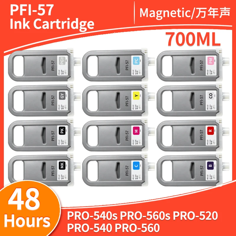 700ML PFI57 pfi 57 PFI-57 ink cartridge Compatible for Canon image PROGRAF PRO-540s PRO-560s PRO-520 PRO-540 PRO-560 printer ink