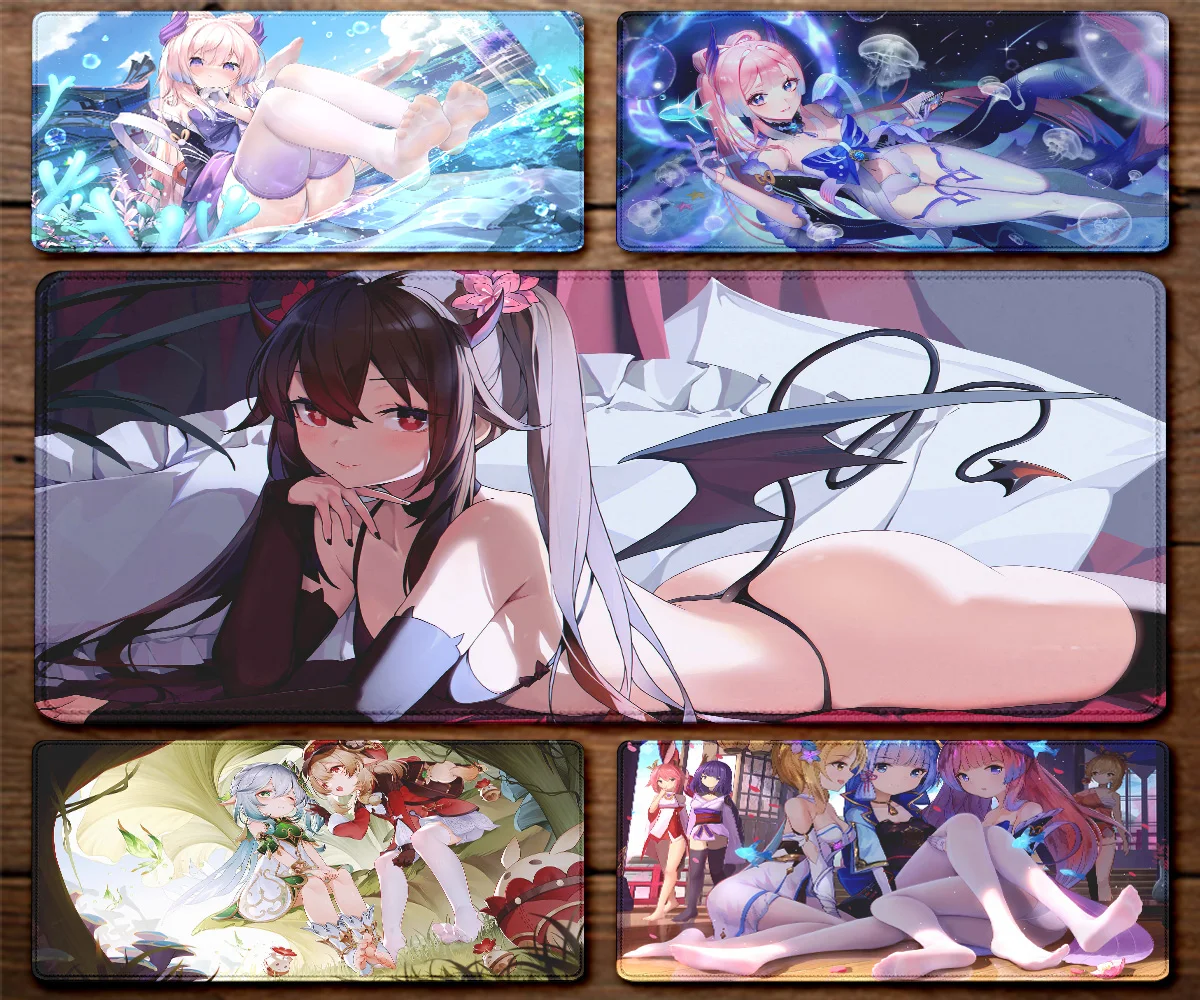 

Game Genshin Impact Sexy girl Game Mouse Pad Large teclado Mousepad Rubber Mat Deskmat Pc Accessories Desk Gamer Keyboard Pad