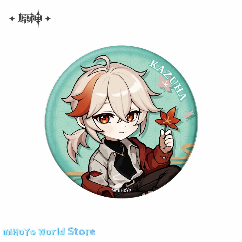 MiHoYo Official Genuine Genshin Impact Authentic Theme Series Yae Miko Badge Sayu Keychain Pendant Kazuha Ayato Birthday Gifts