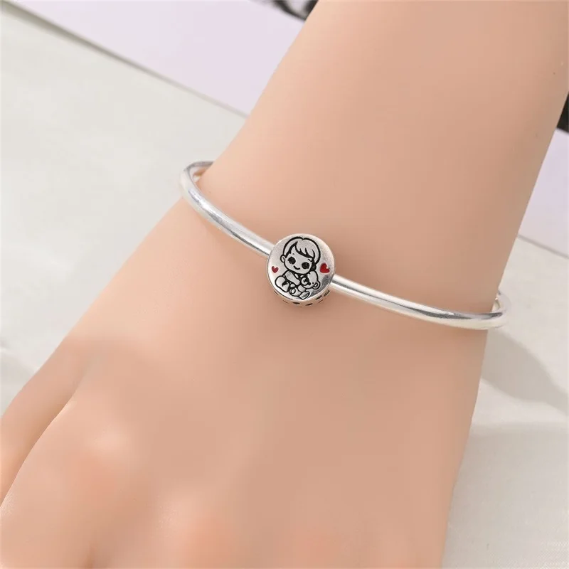 925 Sterling Silver Charms Bead Embrace The Little Bear Dangle Fit Original Bracelet DIY Women Jewelry Gift
