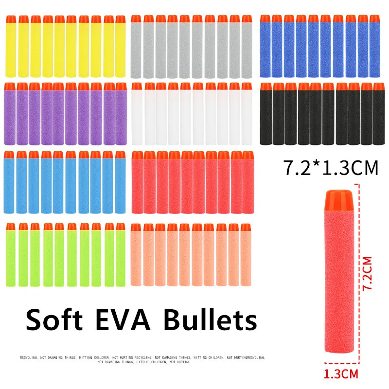 10PCS ของแข็งรอบหัวกระสุน7.2Cm สำหรับ Nerf N-Strike Elite Series Blasters โฟม EVA Refill Darts ของเล่นเด็กปืนอุปกรณ์เสริม