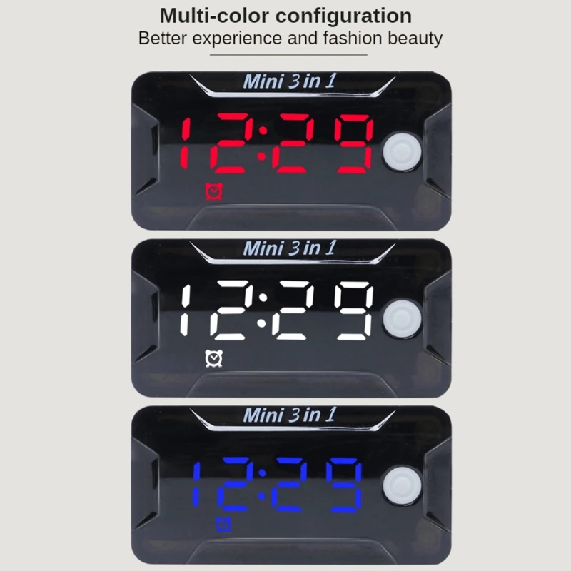 Jam tangan motor elektronik Universal, jam tangan motor elektronik Universal 3-In-1 termometer Voltmeter, jam tangan LED tahan debu tampilan Digital untuk DC 8V-72V