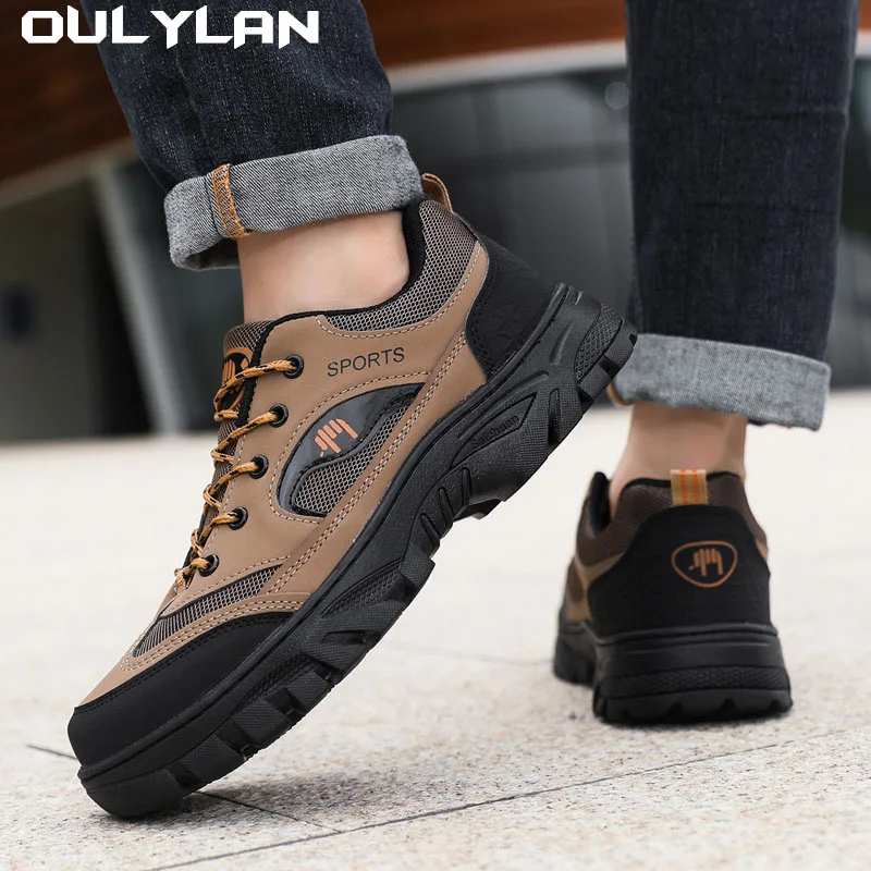 Oulylan Hiking Sports Man Leisure Running Shoes Trekking Sneakers Shoes Men Non-slip Outdoor Sneakers for Men Climbing Trekking