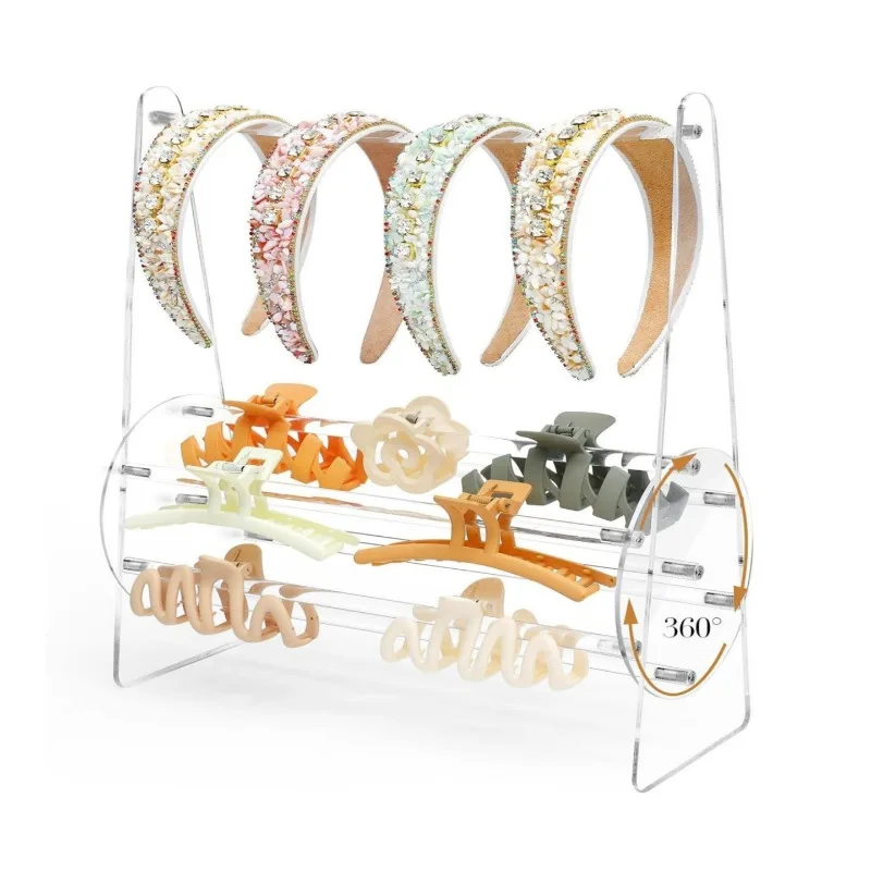 

New Transparent Acrylic Hollow Hair Ring Storage Rack, Household Storage Equipment Box Packaging