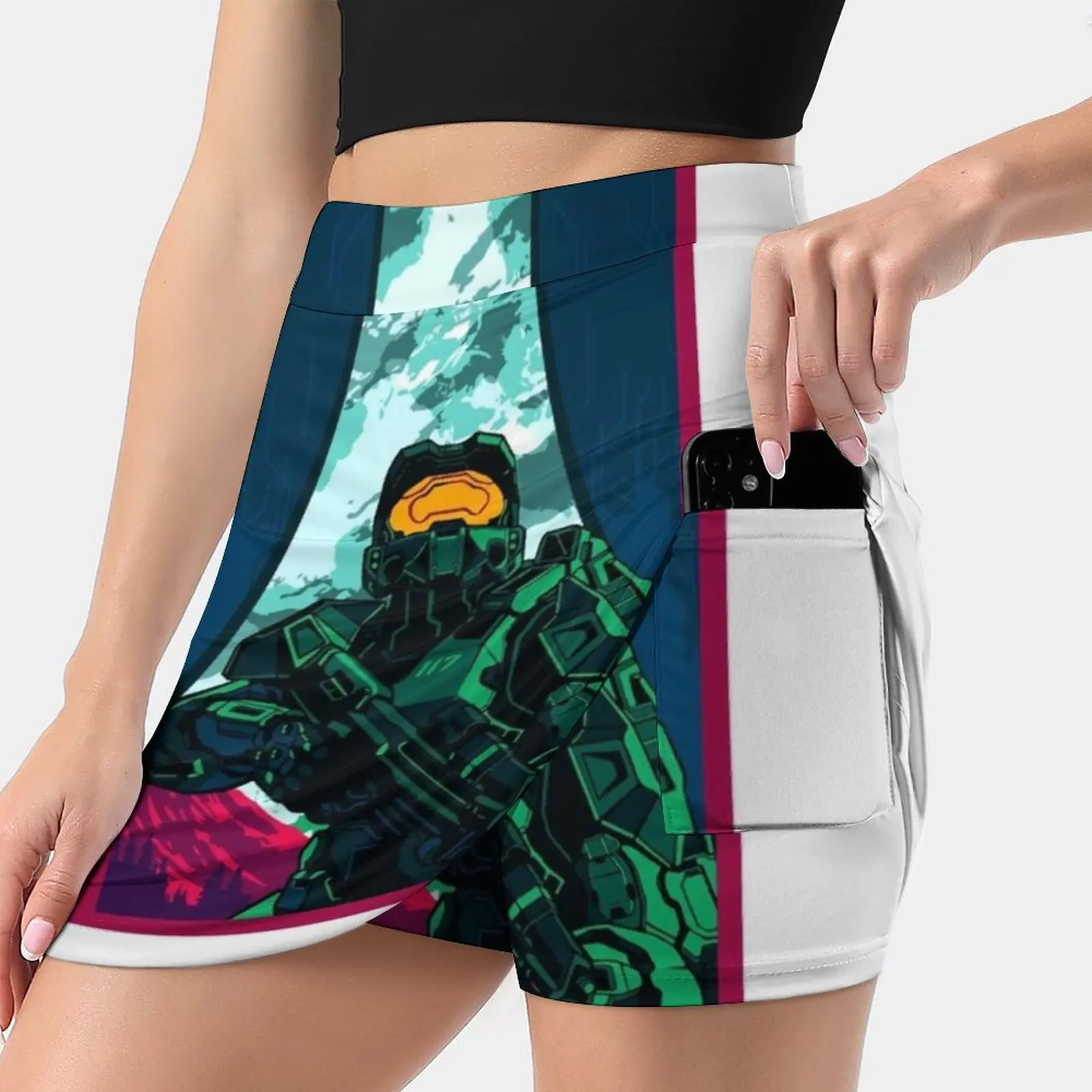 Inf-Illustration Women's skirt Aesthetic skirts New Fashion Short Skirts Infinite Infinite Game Master Chief Master Chief Fps