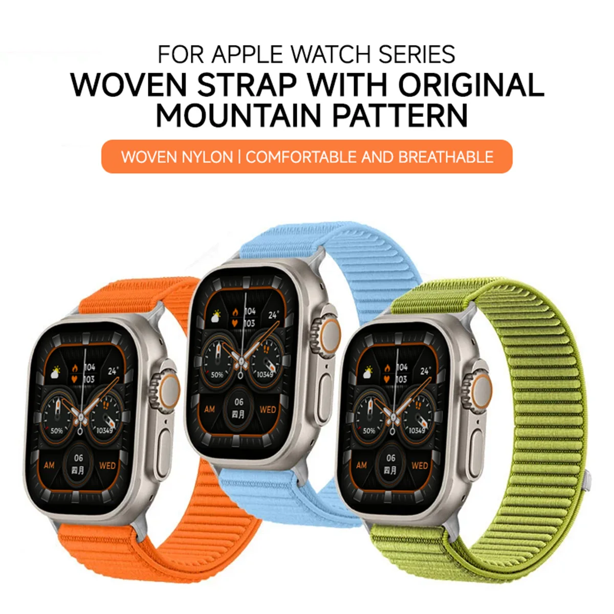 for Apple Watch Band 10 42mm 46mm ultra 49mm Nylon Sports Strap for iwatch 9 8 7 6 SE 5 4 41mm 45mm 44mm 40mm correa Bracelet image 6