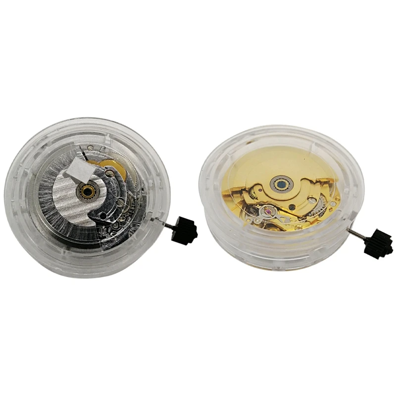 2Pcs Eta 2824 Movement Replacement Mechanical Automatic Movement Date Display Watch Repair Tool Silver & Gold