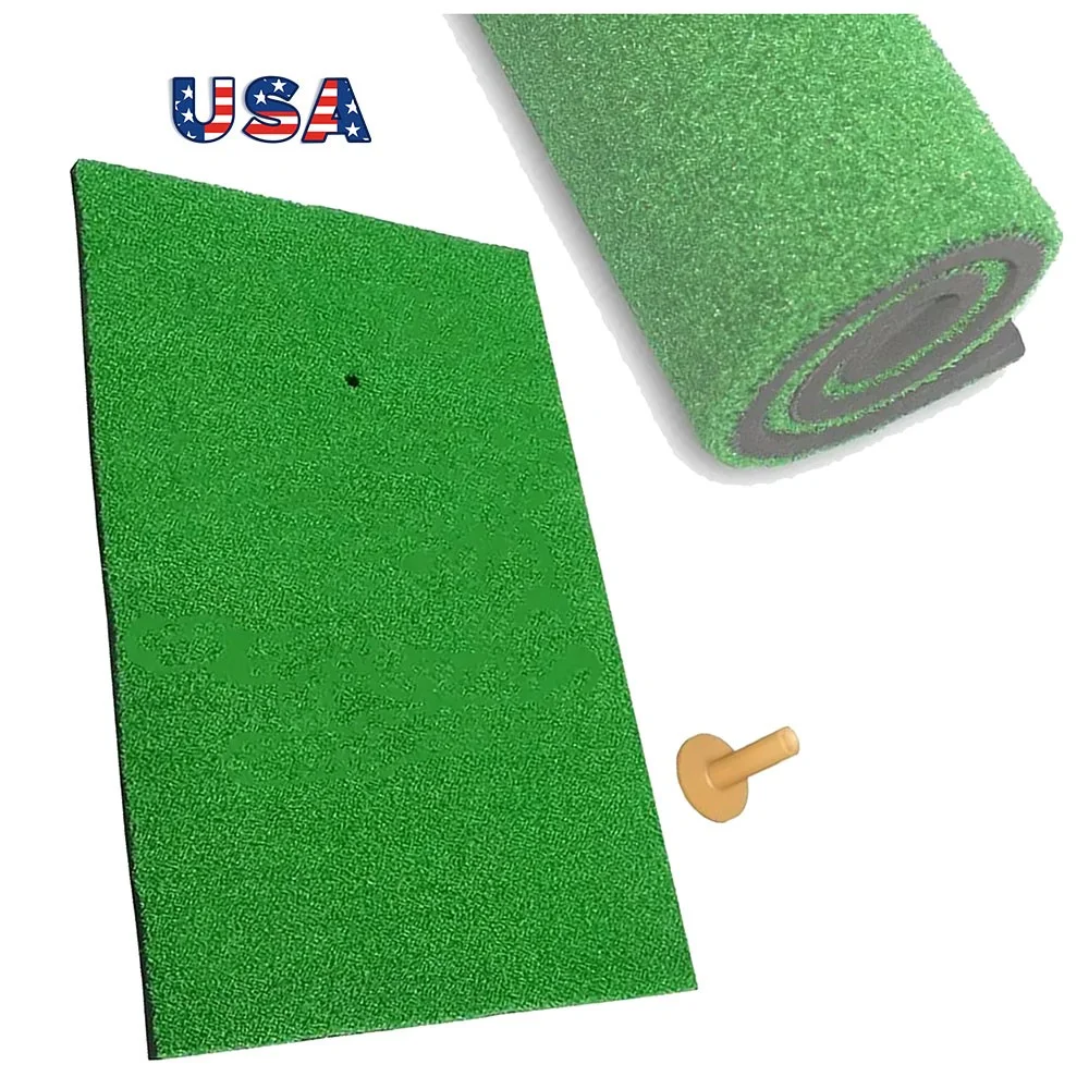 

Golf Practice Mat Portable Mini Artificial Turf with Tee Indoor Outdoor Swing Hitting Training Pad Non-Slip Base for Home Backyard Golfers Skill Improvement and Daily Practice Accessories