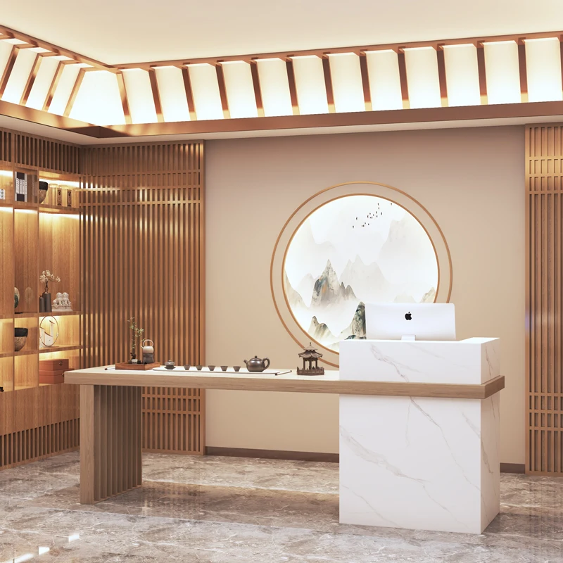 

Barber Hotels Reception Counter Clinic Luxury Business Checkout Reception Counter Computer Office Receptiebalie Furniture