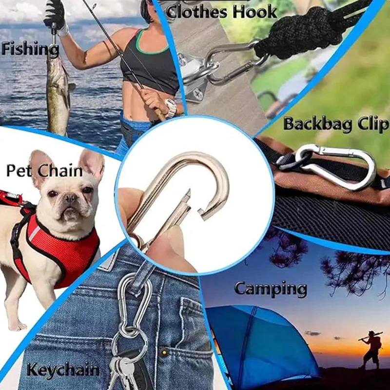 304 Stainless Steel Multifunctional Spring Snap Carabiner Quick Link Lock Ring Hook Outdoor climbing climbing equipment