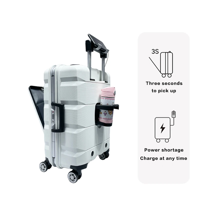 Suitcase  Hand Luggage with Cup Holder Aluminum 