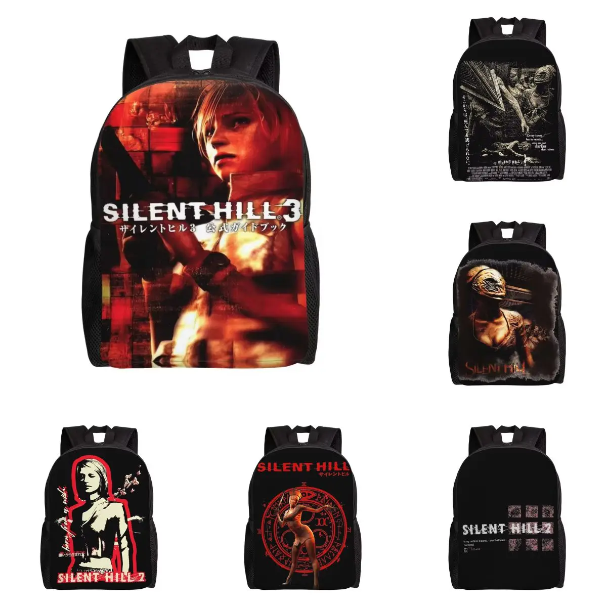 

Silence Hill 3 Japanese Horror Game Funny Backpack Trekking Backpacks Video Games Women Men Pretty School Bags Big Rucksack