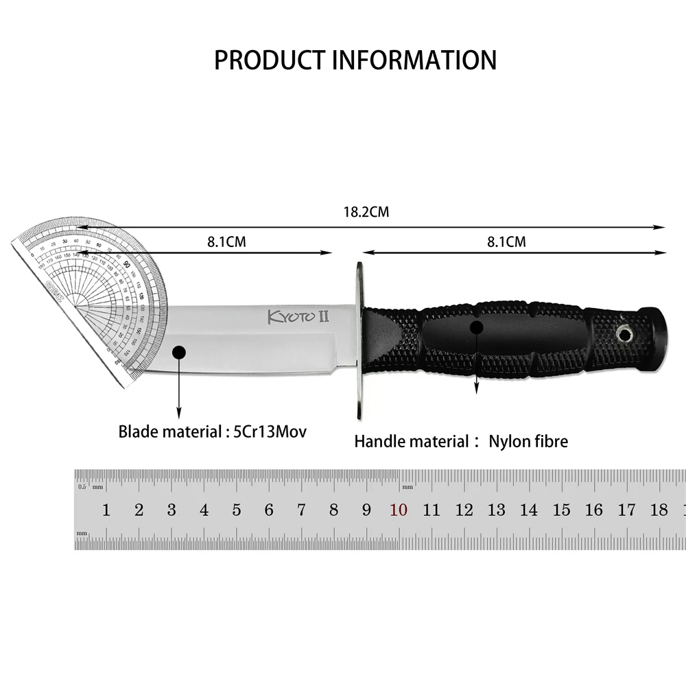 NEW CD Fixed Blade Knife Outdoor Hunting Knife 5Cr13Mov Blade Nylon Fiber Handle EDC Survival Camping Hiking Cutting Tool