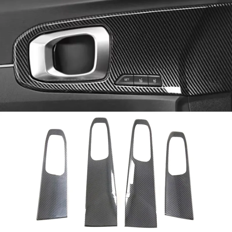 For Kia Sorento MQ4 2021-2024 abs carbon fiber Interior Door Handle Bowl Cover Trim Frame Molding Garnish Surround Accessories