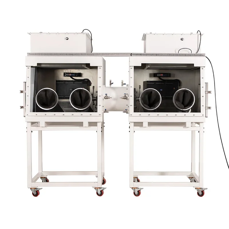 Double-station 100-level clean operation box, anaerobic inert gas stainless steel glove box
