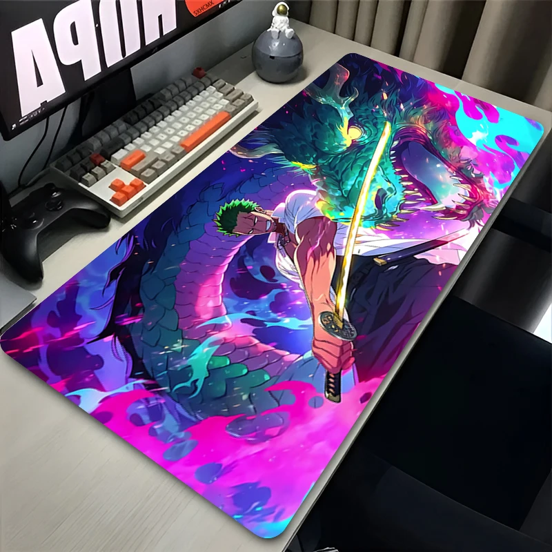 Mouse Pad Notbook One Piece Zoro Large Keyboard Mat NonSlip Rubber Computer Carpet Desk Mat PC Gamer MousePad Youth Gifts — Mouse