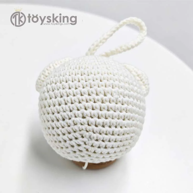 Hand Crocheted Bear Shaped Music Box Baby Crib Hanging Toy Infant Nursery Baby Sensory Developmental Toy For Newborn Daily Use