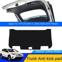 For Toyota RAV4 XA40 XA50 2016-2025 Car Anti-kick Carbon Trunk Pad Weather Dustproof Protect Tailgate Sticker Auto Accessories