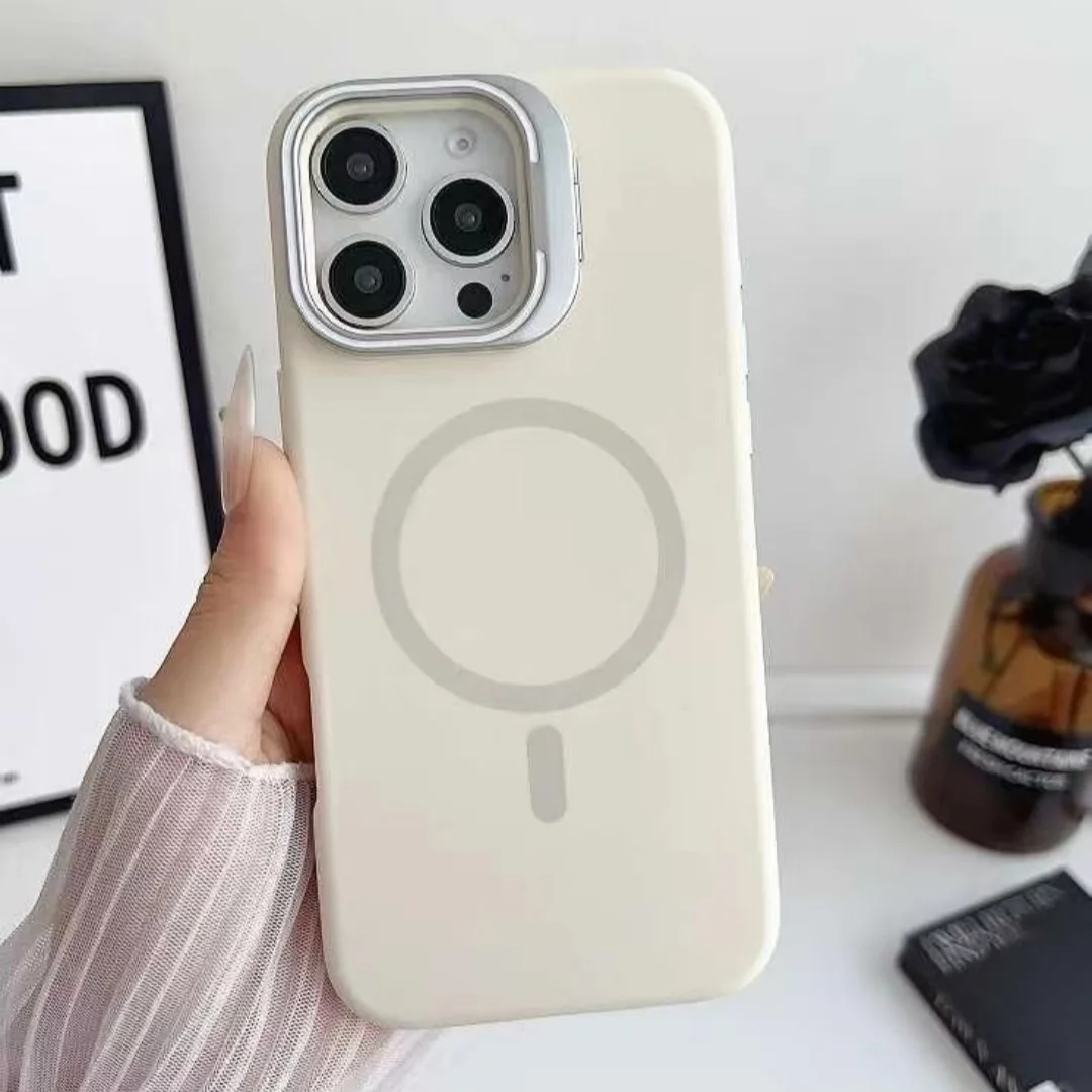 عدسة غير مرئية مسنده ل Magsafe حافظة مغناطيسية لاسلكية آيفون 17 16 15 14 13 12 برو ماكس 11 غطاء ممتص للصدمات من السيليكون السائل #2